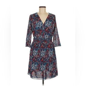 Shoshanna Silk Dress Size 12 Red White and Blue Abstract Print